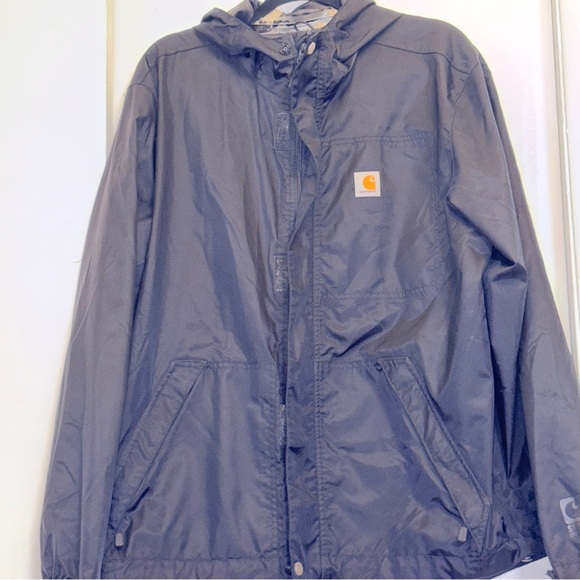 Carhartt Men’s Medium Black Hooded‎ Windbreaker Jacket Fair Condition - Picture 6 of 12